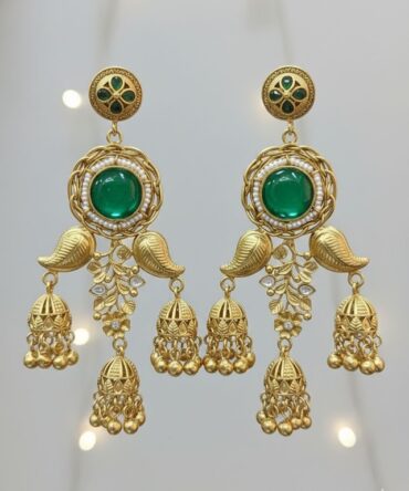 Emerald Vine Jhumkas