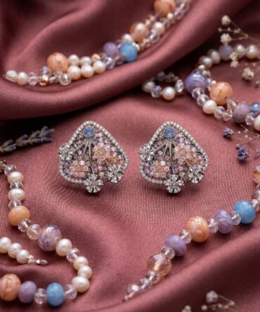 Pink bloom studs