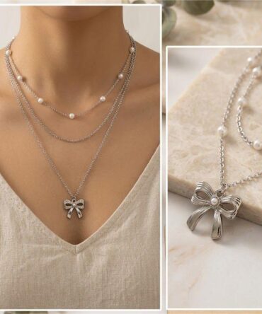 Soft Girl Aesthetic Pearl & Bow Set