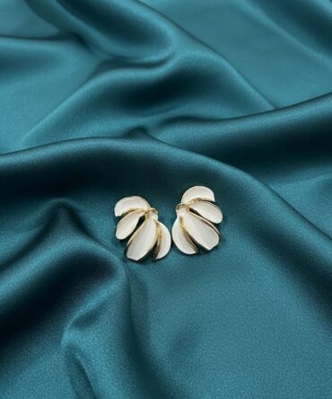 Petal Whisper Studs- White